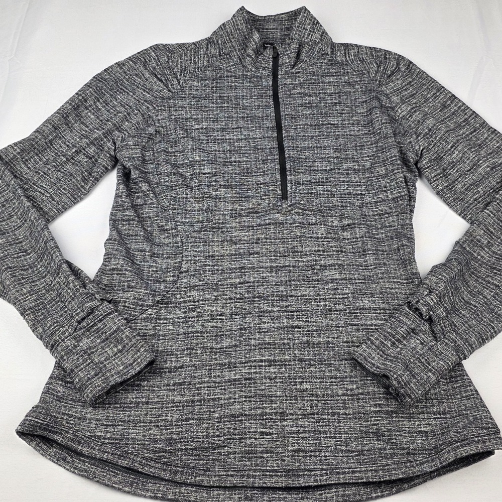 Lululemon Womens Top Size 6 Gray Extra Mile 1/2 Half Zip Running Gym Athletic - Picture 5 of 12